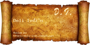 Deli Iván névjegykártya