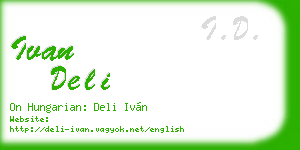 ivan deli business card